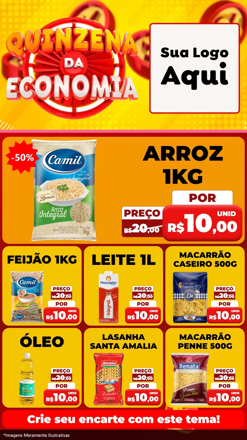 Modelo de Rede Social para Stories com o tema Quinzena Da Economia para Supermercado
