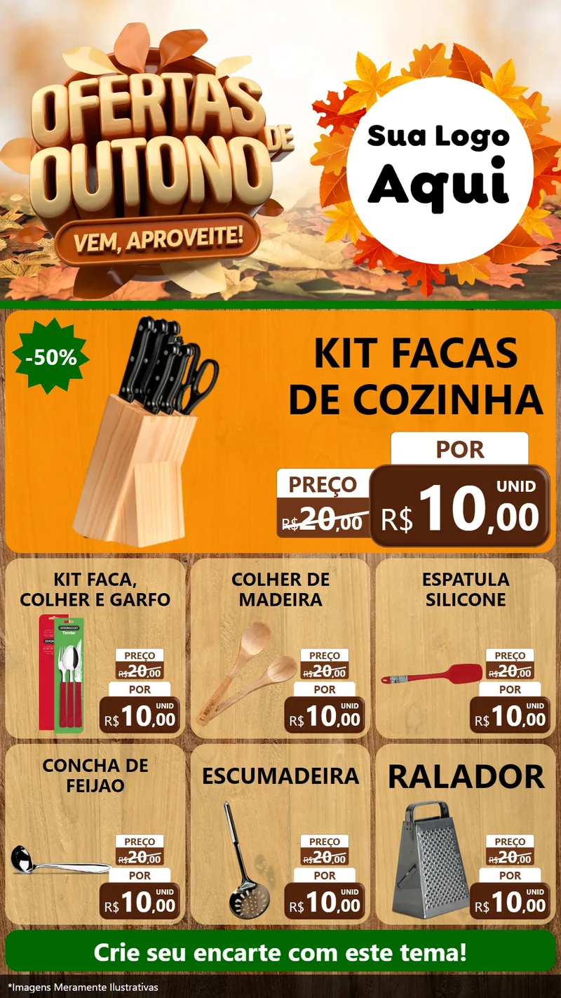 Modelo de Rede Social para Stories com o tema Ofertas de Outono - Vem, Aproveite! para Utilidades Domésticas