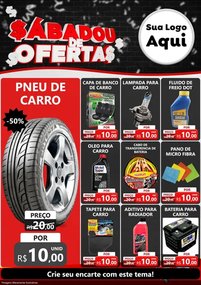 Modelo de Encarte para Encarte A4 Vertical com o tema Sabadou de Ofertas para Auto peças