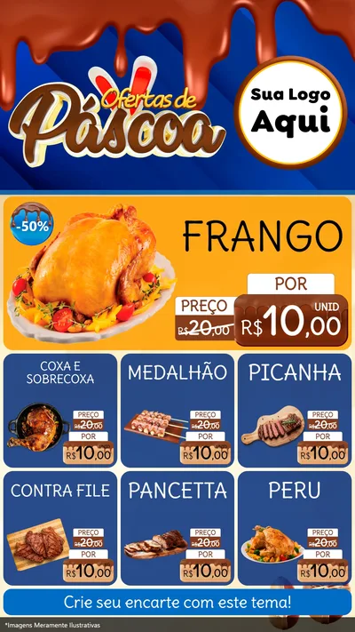 Modelo de Rede Social para Stories com o tema Ofertas de Páscoa para Assados