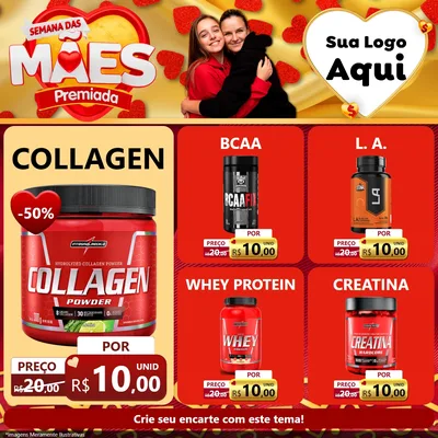 Modelo de Rede Social para Feed Facebook com o tema Semana das Mães Premiada para Suplementos alimentares
