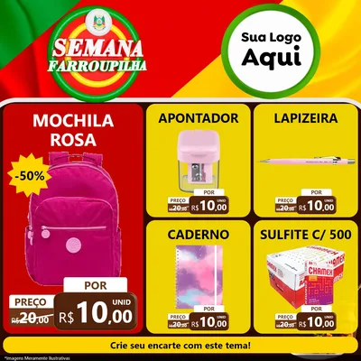 Modelo de Rede Social para Feed Facebook com o tema Semana Farroupilha para Papelaria