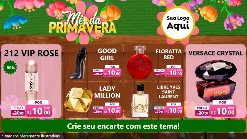 Modelo de TV para TV Horizontal com o tema Mês da Primavera para Perfumes