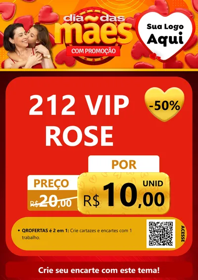 Modelo de Cartaz para Cartaz A4 Vertical com o tema Dia das Mães com Promoção para Perfumes