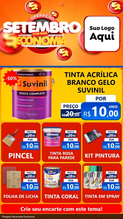 Modelo de Rede Social para Stories com o tema Operação Setembro Com Muita Economia para Tintas e Ferramentas