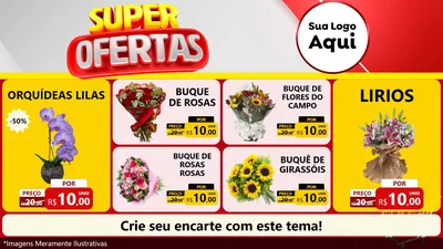 Modelo de TV para TV Horizontal com o tema Super Ofertas para Floricultura e jardim
