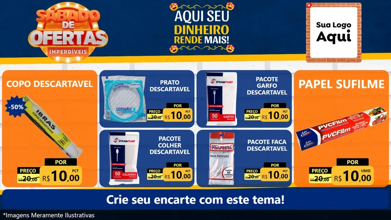 Modelo de TV para TV Horizontal com o tema Sábado de Ofertas Imperdíveis para Embalagens