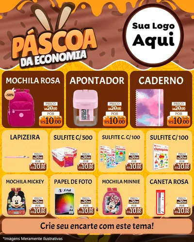 Modelo de Rede Social para Feed Instagram com o tema Páscoa da Economia para Papelaria