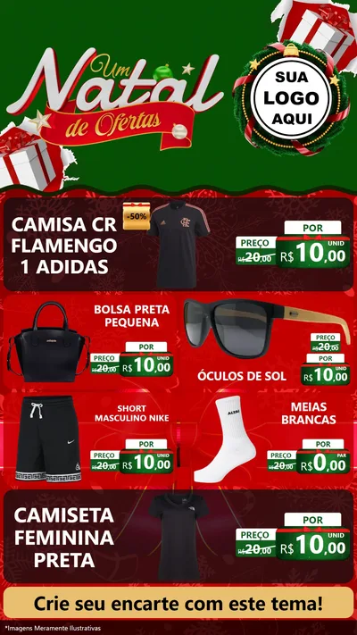 Modelo de TV para TV Vertical com o tema Um Natal de Ofertas para Roupas e acessórios