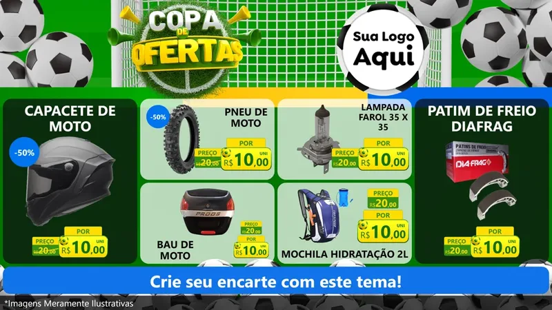 Modelo de TV para TV Horizontal com o tema Copa De Ofertas para Moto peças