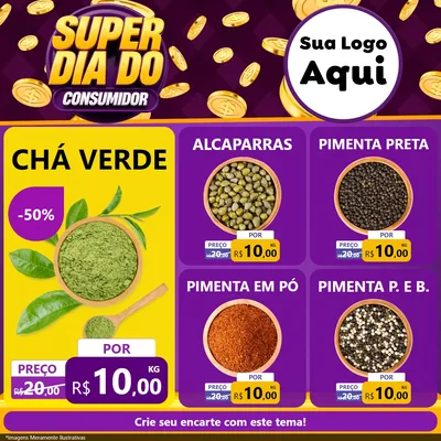 Modelo de Rede Social para Feed Facebook com o tema Super Dia do Consumidor para Produtos Naturais