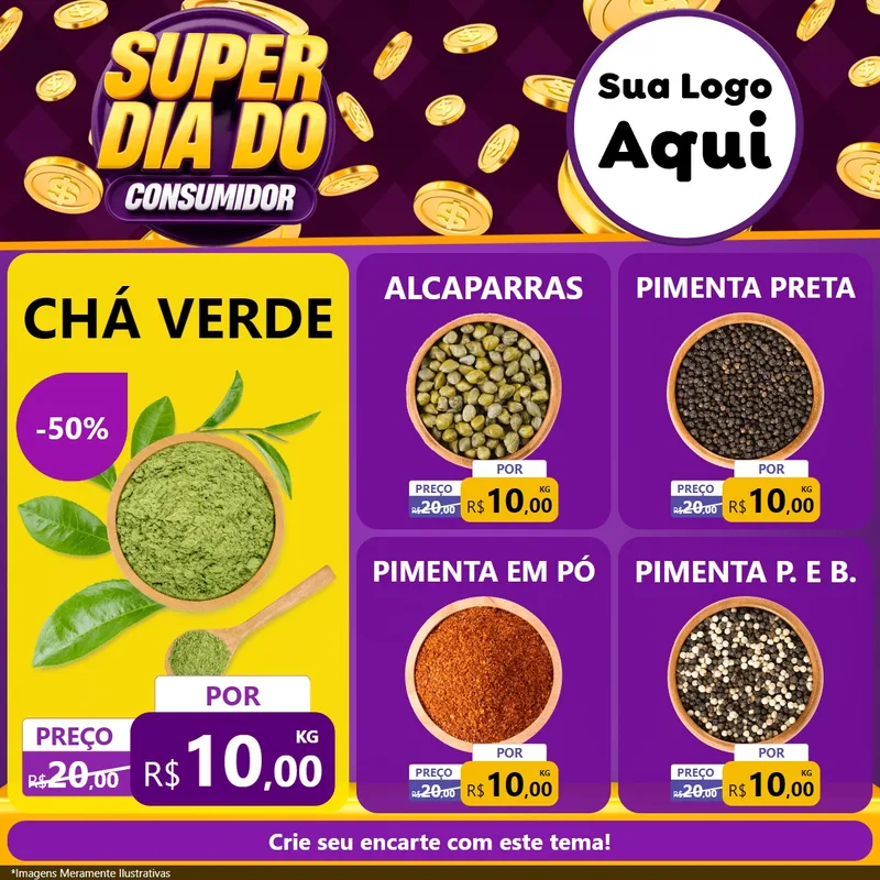 Modelo de Rede Social para Feed Facebook com o tema Super Dia do Consumidor para Produtos Naturais