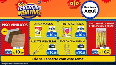 Modelo de TV para TV Horizontal com o tema Fevereiro Imbatível para Material para Construção