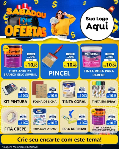 Modelo de Rede Social para Feed Instagram com o tema Sabadou de Ofertas para Tintas e Ferramentas