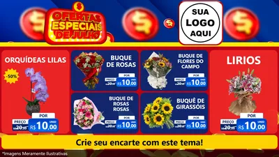Modelo de TV para TV Horizontal com o tema Ofertas Especiais de Julho para Floricultura e jardim