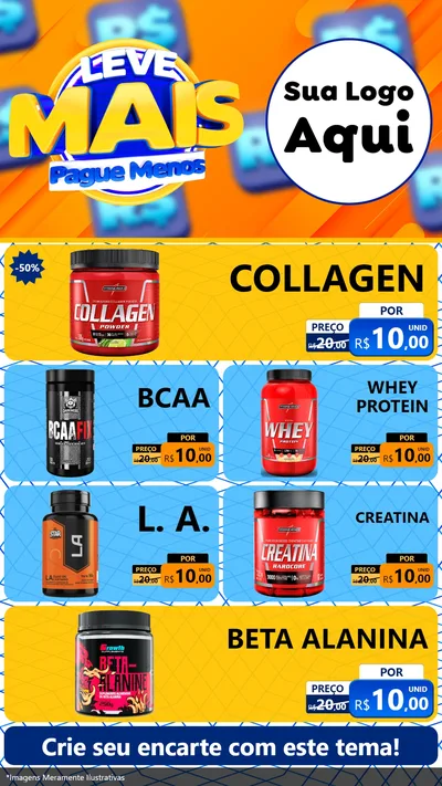 Modelo de TV para TV Vertical com o tema Leve Mais, Pague Menos para Suplementos alimentares