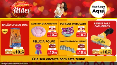 Modelo de TV para TV Horizontal com o tema Semana das Mães para Pet Shop