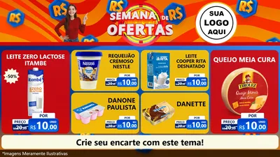 Modelo de TV para TV Horizontal com o tema Semana de Ofertas para Frios e Laticínios