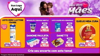 Modelo de TV para TV Horizontal com o tema Mês das Mães para Frios e Laticínios