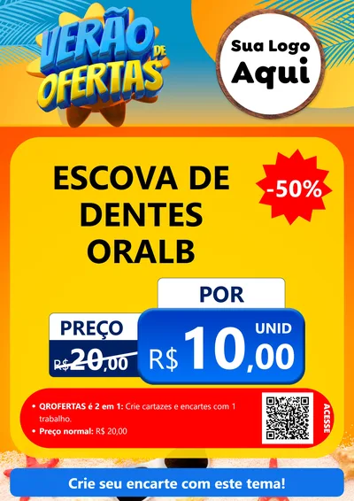 Modelo de Cartaz para Cartaz A4 Vertical com o tema Verão de Ofertas para Higiene Pessoal