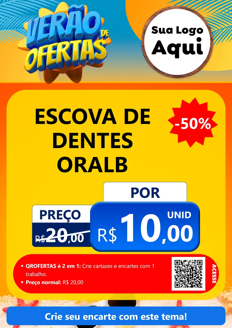 Modelo de Cartaz para Cartaz A4 Vertical com o tema Verão de Ofertas para Higiene Pessoal
