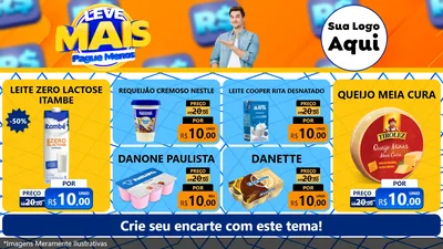 Modelo de TV para TV Horizontal com o tema Leve Mais, Pague Menos para Frios e Laticínios