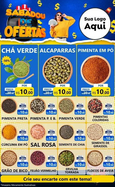 Modelo de Encarte para Encarte Grande com o tema Sabadou de Ofertas para Produtos Naturais