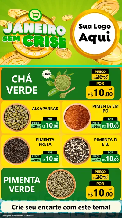 Modelo de TV para TV Vertical com o tema Janeiro Sem Crise para Produtos Naturais