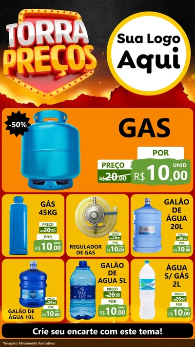 Modelo de Rede Social para Stories com o tema Torra Preços para Água e gás