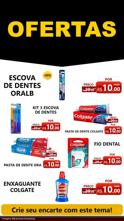 Modelo de TV para TV Vertical com o tema Ofertas Preto e Vermelho Cartaz para Higiene Pessoal