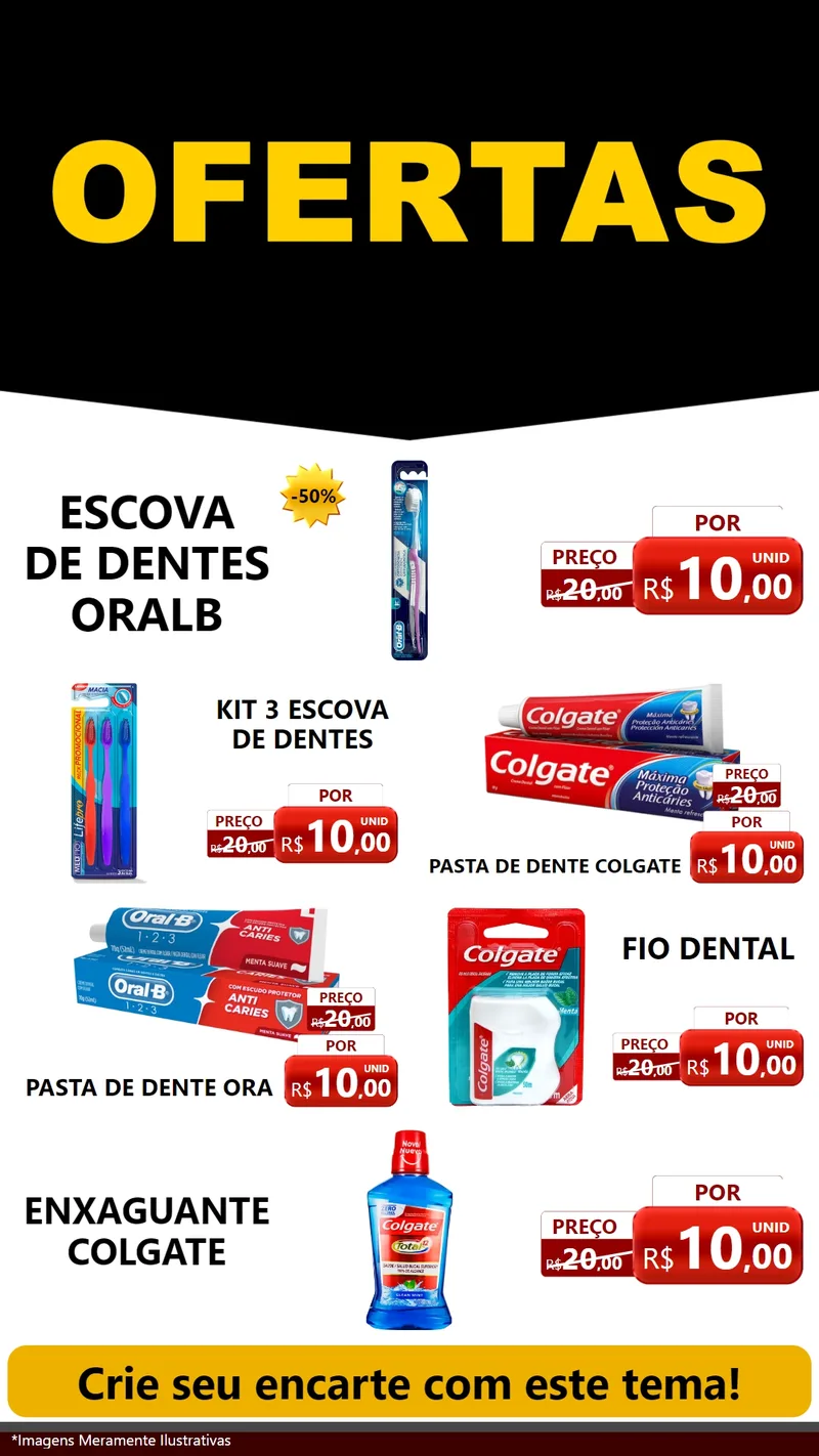 Modelo de TV para TV Vertical com o tema Ofertas Preto e Vermelho Cartaz para Higiene Pessoal