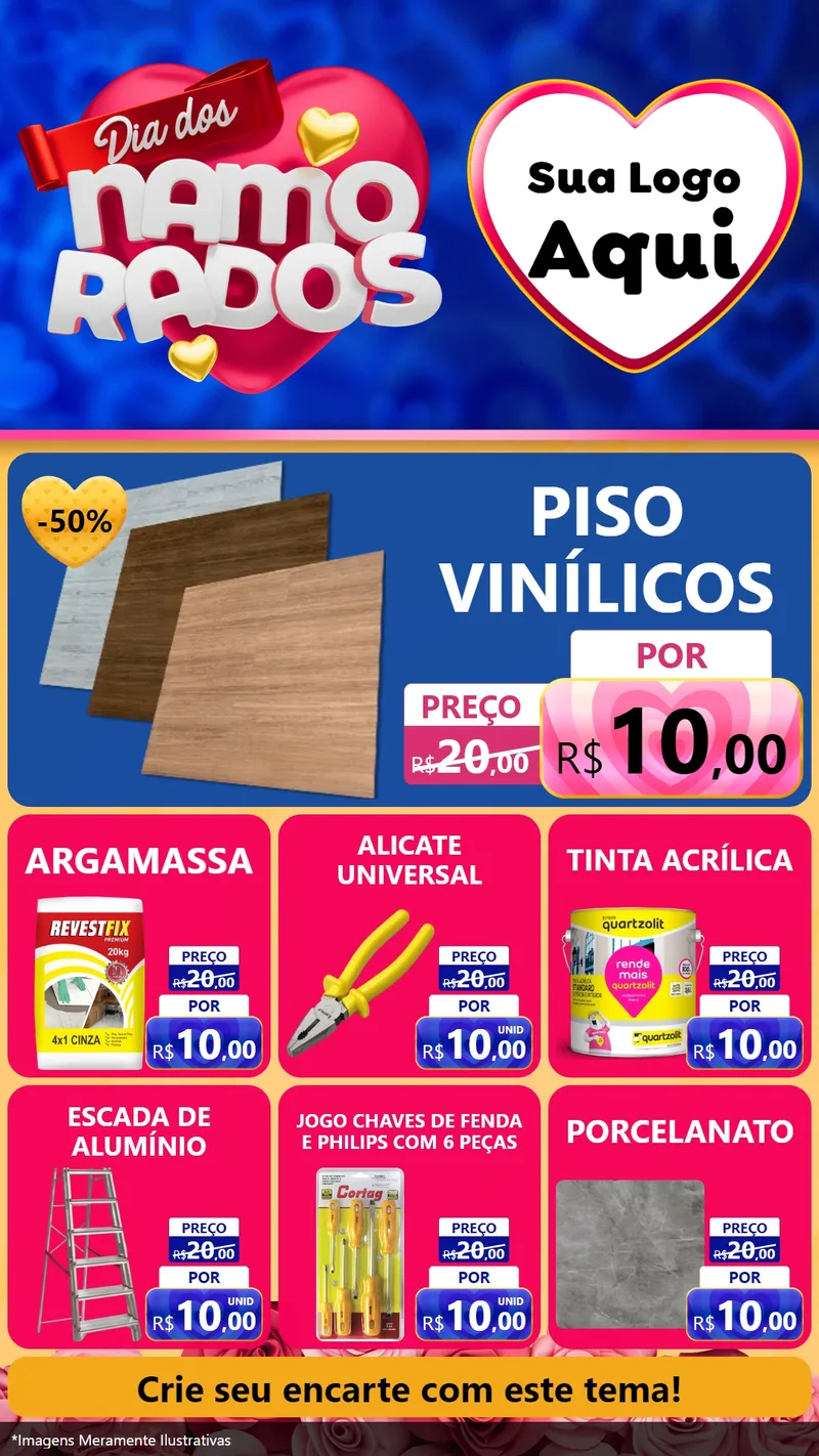 Modelo de Rede Social para Stories com o tema Dia dos namorados para Material para Construção