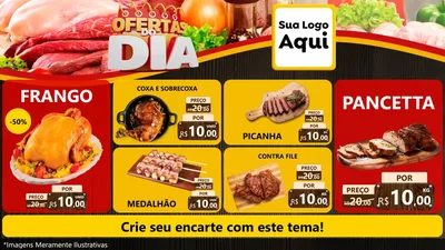 Modelo de TV para TV Horizontal com o tema Ofertas do Dia para Assados