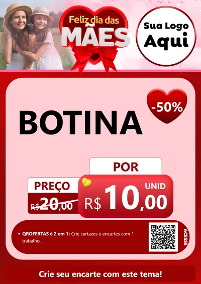 Modelo de Cartaz para Cartaz A4 Vertical com o tema Feliz Dia Das Mães para Agropecuária