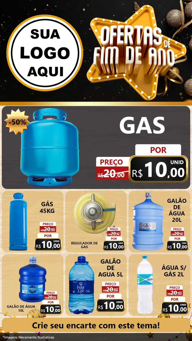 Modelo de Rede Social para Stories com o tema Ofertas de Fim de Ano para Água e gás