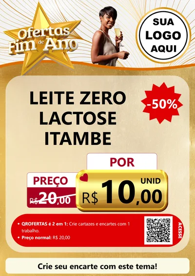 Modelo de Cartaz para Cartaz A4 Vertical com o tema Ofertas Fim de Ano para Frios e Laticínios