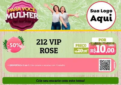 Modelo de Cartaz para Cartaz A4 Horizontal com o tema Para Você Mulher para Perfumes