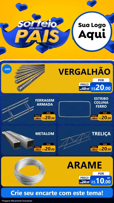 Modelo de TV para TV Vertical com o tema Sorteio Dia dos Pais para Ferragens