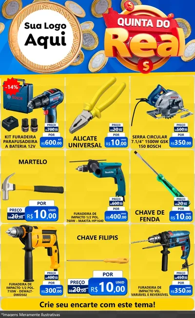 Modelo de Encarte para Encarte Grande com o tema Quinta do Real para Maquinas e Ferramentas