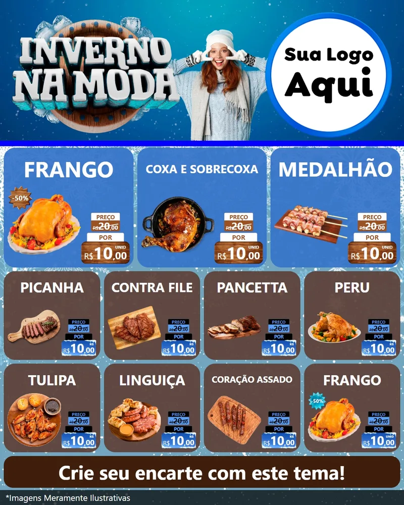 Modelo de Rede Social para Feed Instagram com o tema Inverno na Moda para Assados