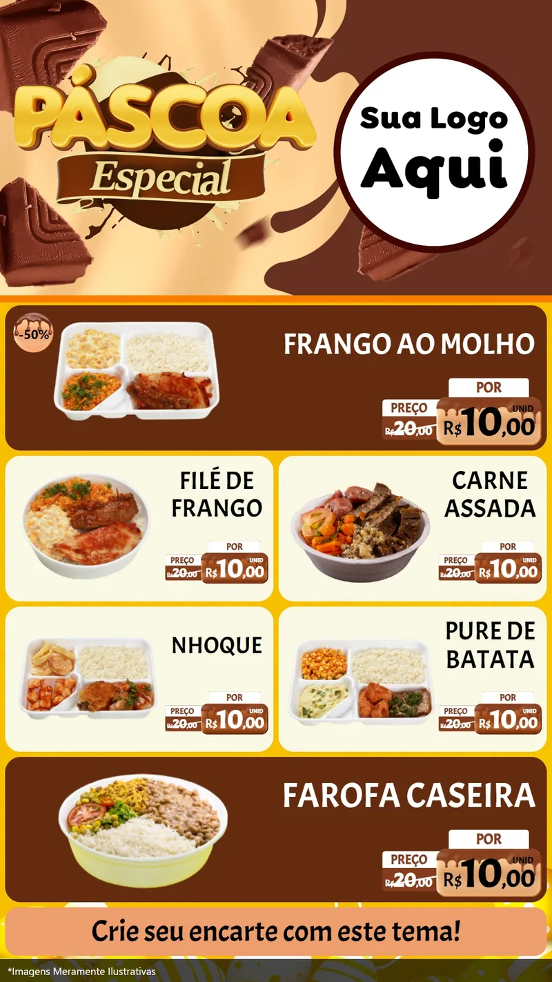 Modelo de TV para TV Vertical com o tema Páscoa Especial para Restaurante