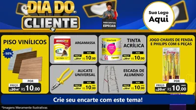Modelo de TV para TV Horizontal com o tema Dia Do Cliente para Material para Construção