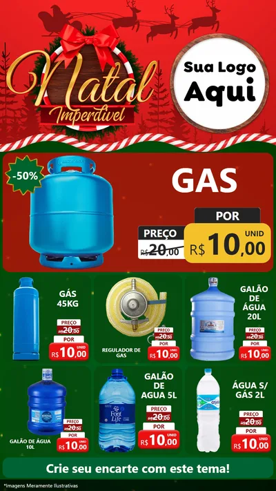 Modelo de Rede Social para Stories com o tema Natal Imperdível para Água e gás