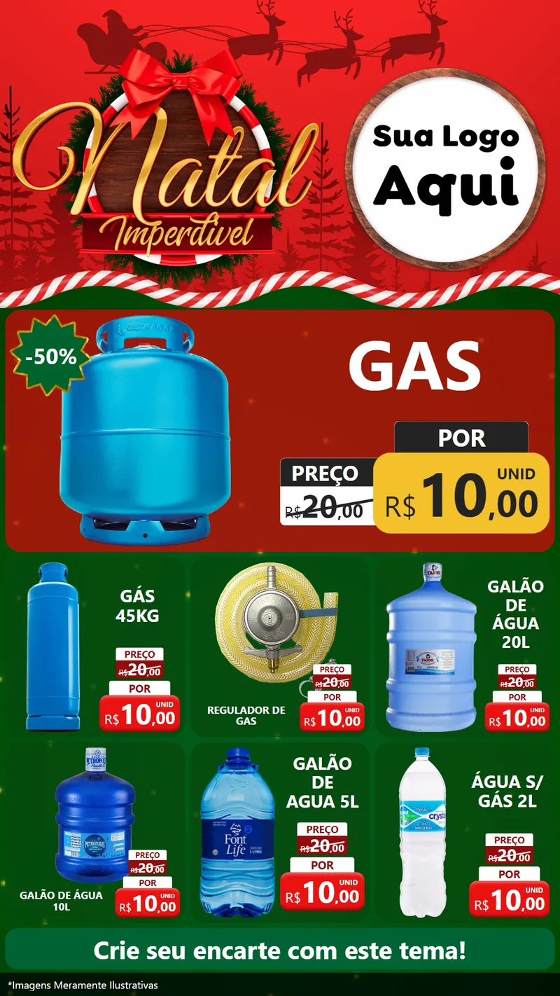 Modelo de Rede Social para Stories com o tema Natal Imperdível para Água e gás
