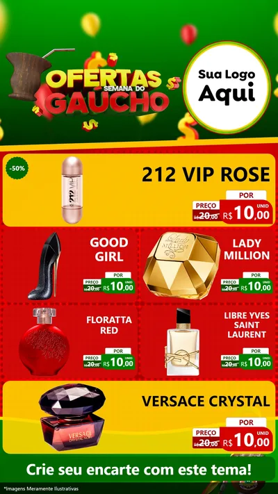 Modelo de TV para TV Vertical com o tema Ofertas Semana Do Gaúcho para Perfumes