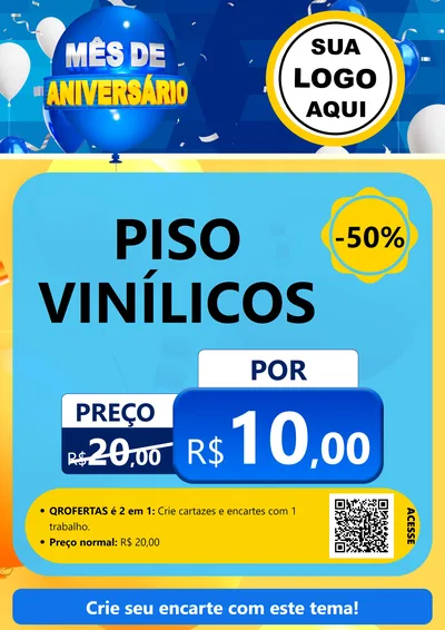 Modelo de Cartaz para Cartaz A4 Vertical com o tema Mês de Aniversário para Material para Construção