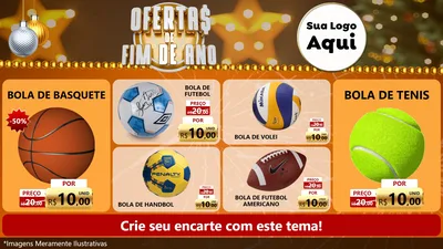 Modelo de TV para TV Horizontal com o tema Ofertas de Fim de Ano para Artigos Esportivos