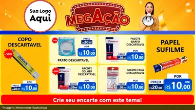 Modelo de TV para TV Horizontal com o tema Mega Ação para Embalagens