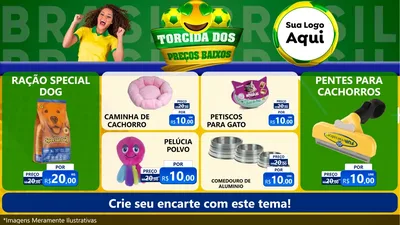Modelo de TV para TV Horizontal com o tema Torcida dos Preços Baixos - Copa para Pet Shop
