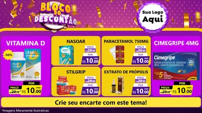 Modelo de TV para TV Horizontal com o tema Bloco do Descontão para Farmácia